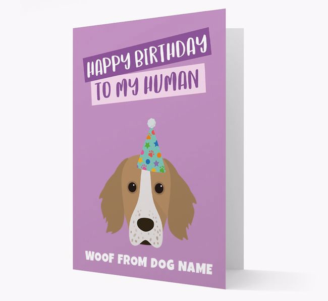 Personalised 'Happy Birthday To My Human' Card with {breedCommonName} Icon